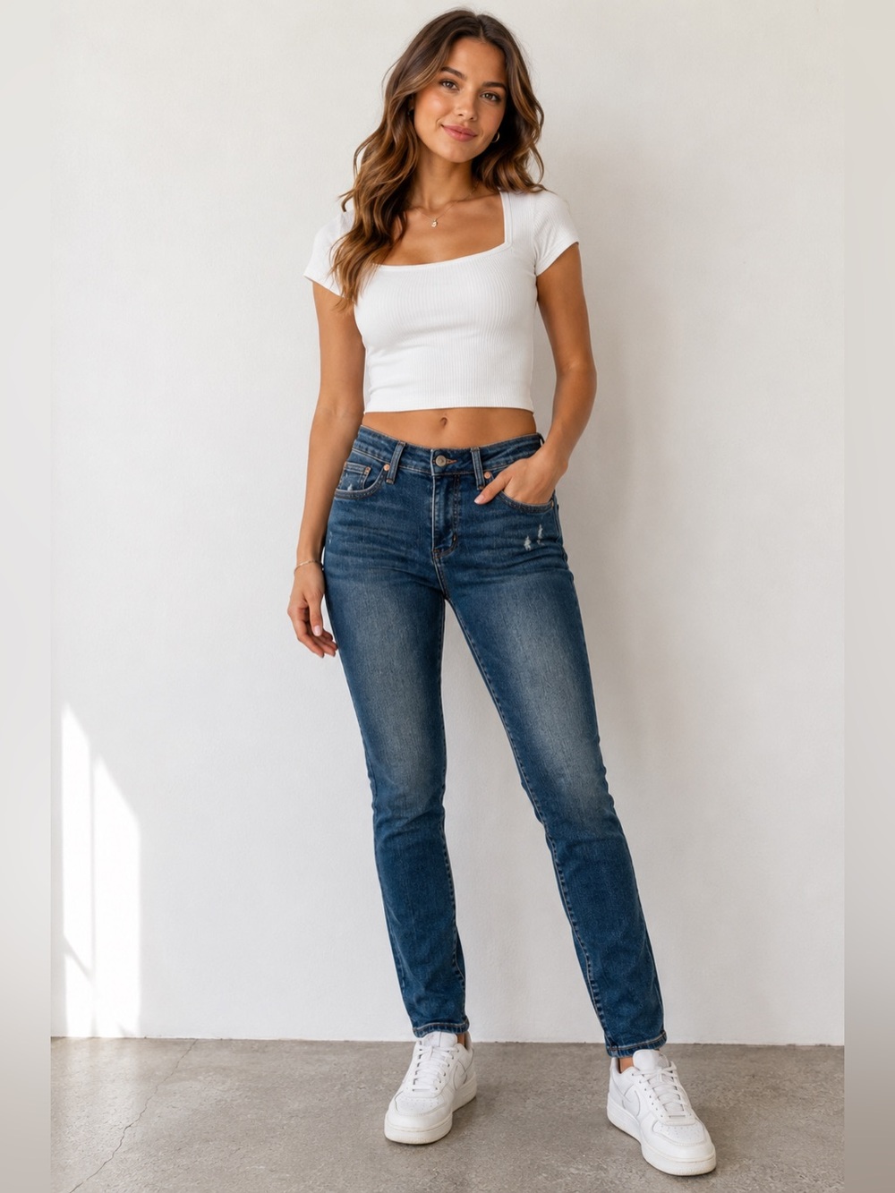 Judy Blue Slim Fit Jeans Size 5/27 Medium Wash Stretch Denim Straight Skinny